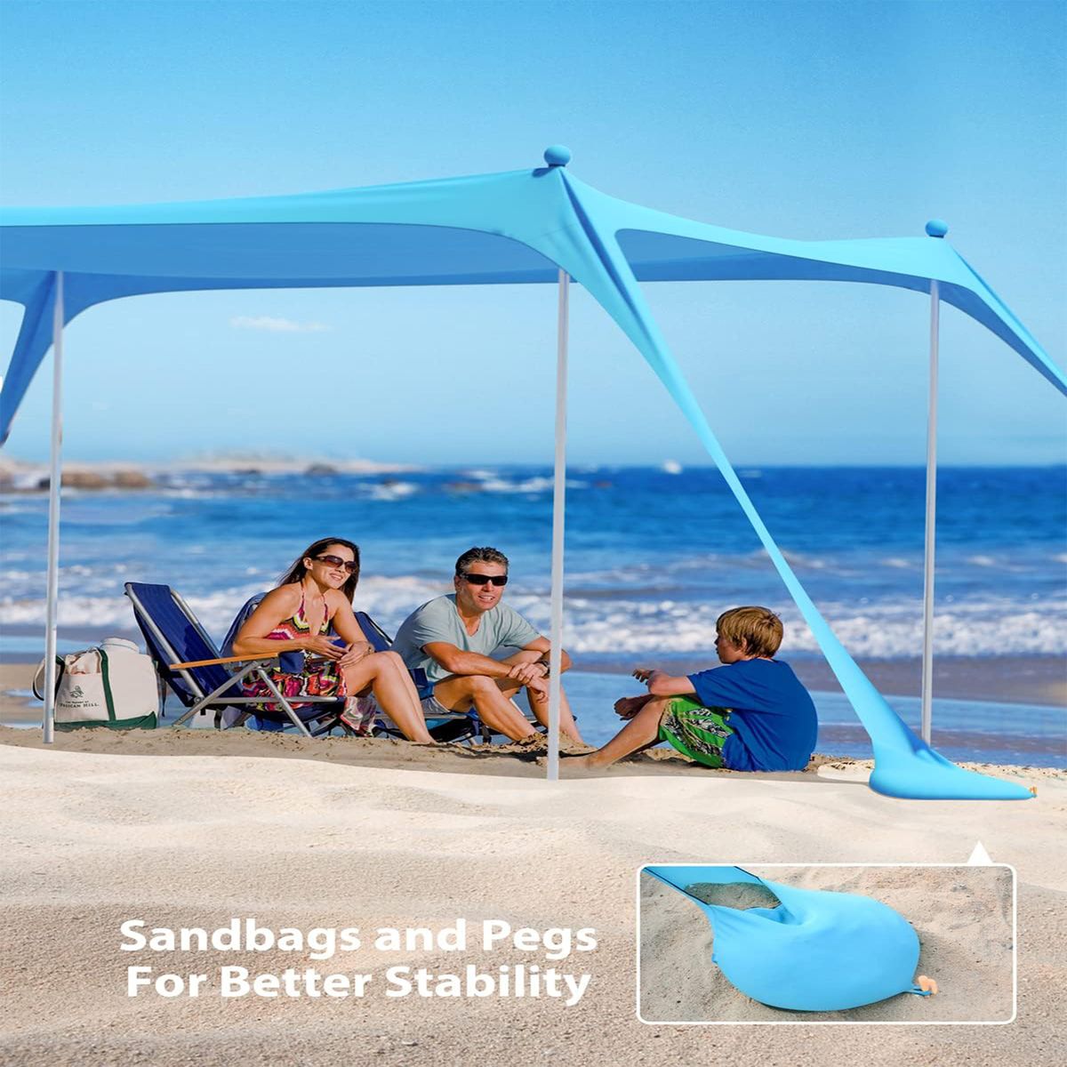 Outdoor Beach Canopy Tent Portable Lawn Camping Fishing Tent Sunshade