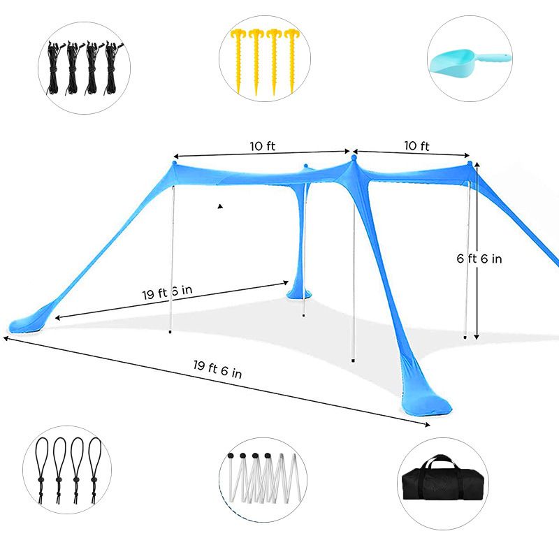 Outdoor Beach Canopy Tent Portable Lawn Camping Fishing Tent Sunshade