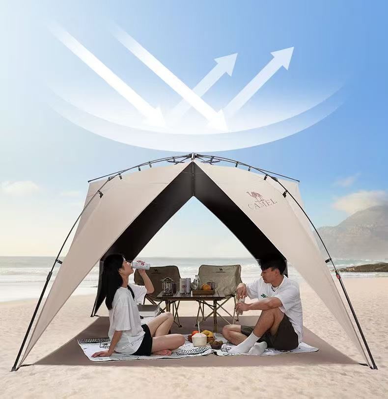 Camel Outdoor Beach Tent Sun Shelter Tent For 5-6 Persons - L